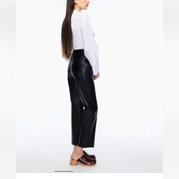 Aritizia black melina faux leather pants - Picture 3 of 9